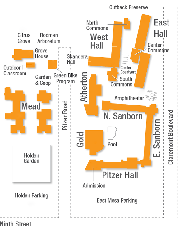 Pitzer College Campus Map